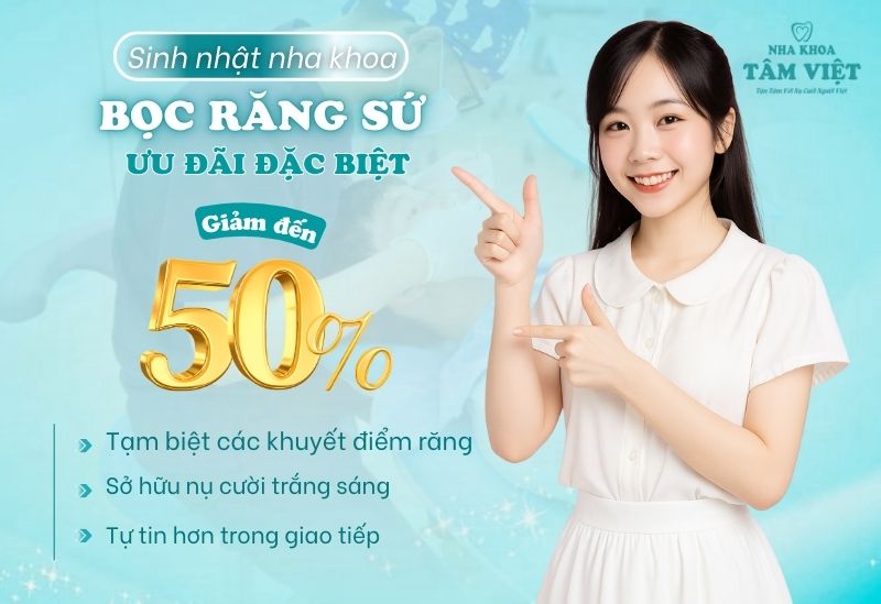 Bọc răng sứ thẩm mỹ giảm 50%