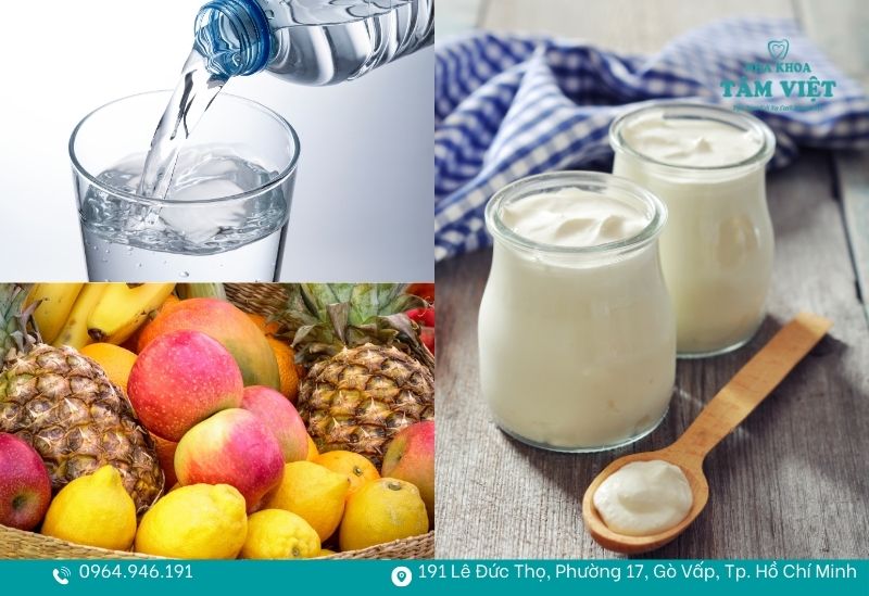 Bổ sung nước lọc, trái cây và các món ăn mềm
