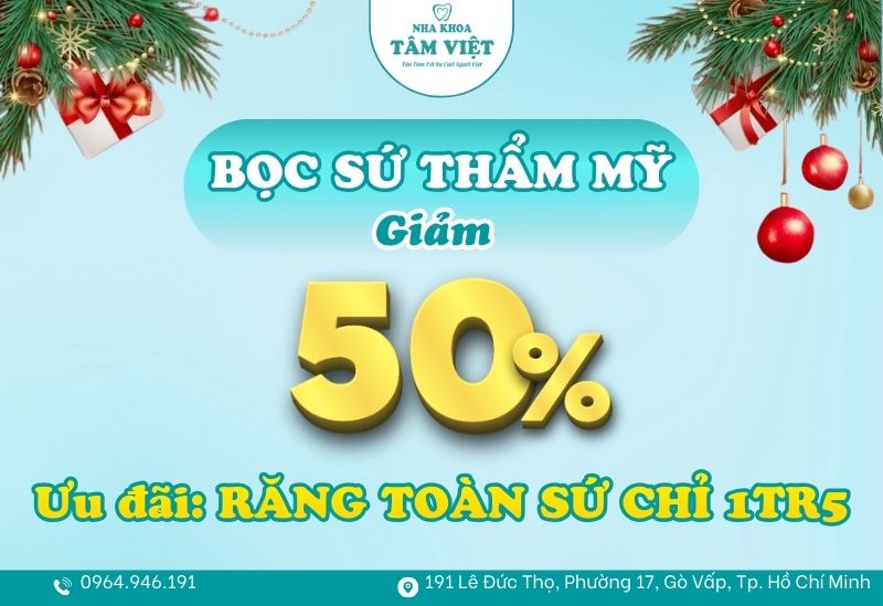 Bọc răng sứ khuyến mãi giảm giá dịp Noel không nên bỏ lỡ 1 bọc răng sứ khuyến mãi giảm giá