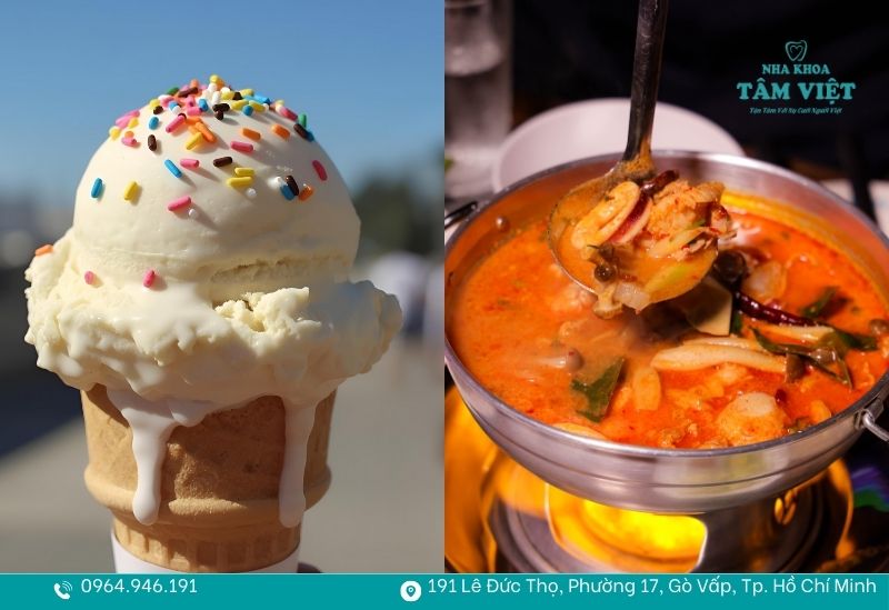 Tránh đồ ăn quá nóng hoặc quá lạnh